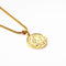 Retro Round Card Pendant Golden