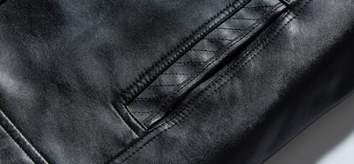 Chaqueta de Cuero con Cuello Mao Acolchada para Hombre - Image 14