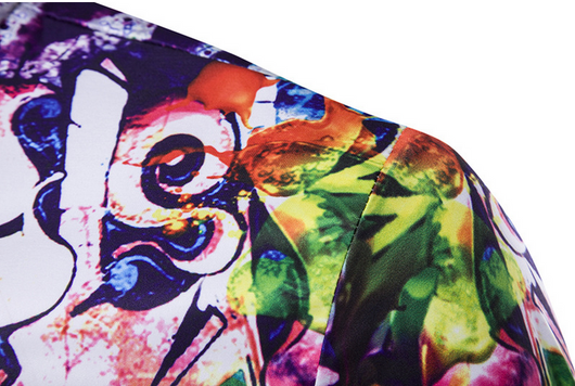 Camisa Urbana Hombre Manga Larga Diseño Splash Paint Ajuste Perfecto - Image 4