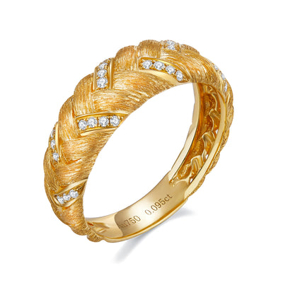 Anillo de Diamante Cepillado Minimalista para Mujer - Image 3