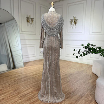 Vestido Fishtail Ajustado Nude para Mujer - Image 5