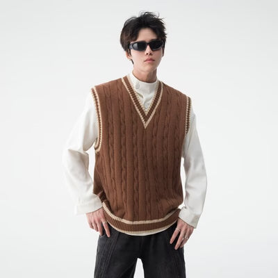 Chaleco Tejido Cuello V Estilo British College - Image 31