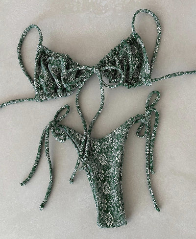 Bikini Deportivo de Tiras Ajustables en Color Sólido - Image 30