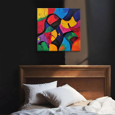 Cuadro Abstracto Moderno Óleo Sobre Lienzo Colorido Sin Marco para Decoración del Hogar - Image 13