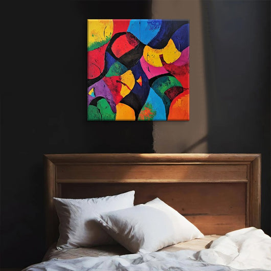 Cuadro Abstracto Moderno Óleo Sobre Lienzo Colorido Sin Marco para Decoración del Hogar - Image 13