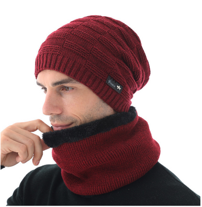 Conjunto de Gorro y Bufanda de Lana Tejida para Hombre - Image 3