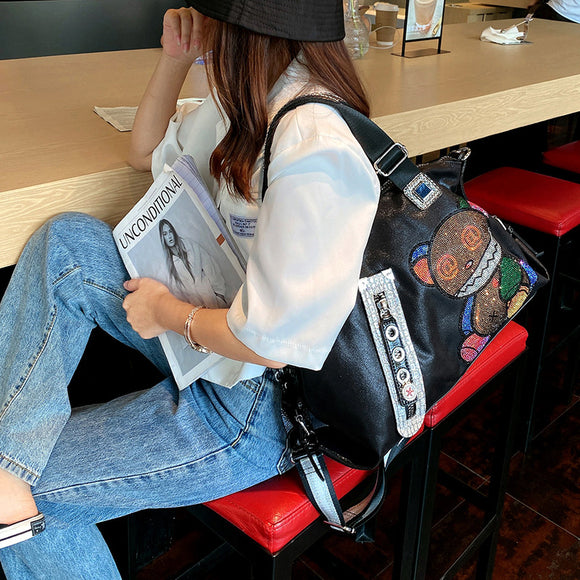 Bolso de Cuero Suave con Bandolera Diagonal y Gran Capacidad