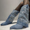 Botas Stiletto con Punta Afilada y Pedrería para Mujer