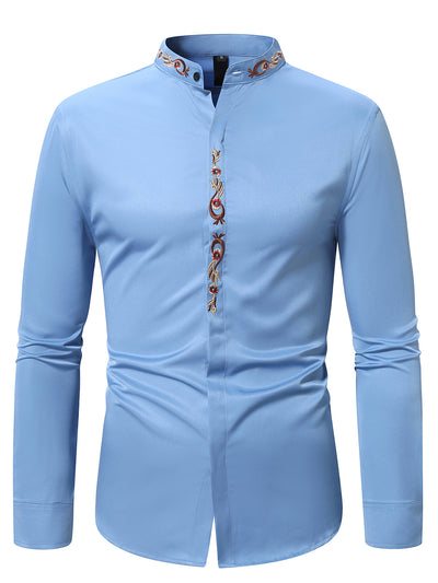 Camisa Casual de Manga Larga con Bordados para Hombre - Image 21