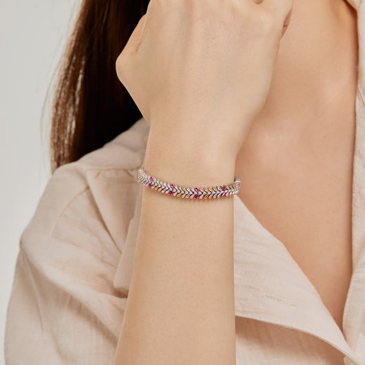 Pulsera de Plata Esterlina S925 Mujer Colores Dopamina con Circón - Image 15