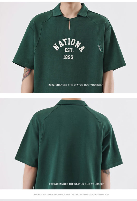Camisa de Algodón Pesado con Solapa y Manga Corta - Image 21