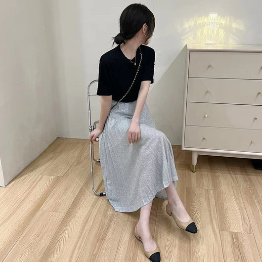 Falda Plisada Cintura Alta Elástica Slim Elegante - Image 4