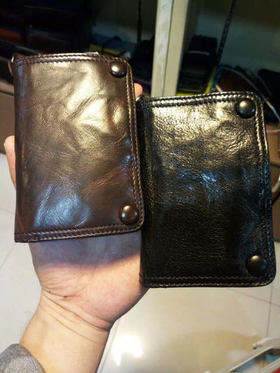 Billetera Juvenil de Cuero con Pliegues - Cartera Corta para Hombre - Image 12