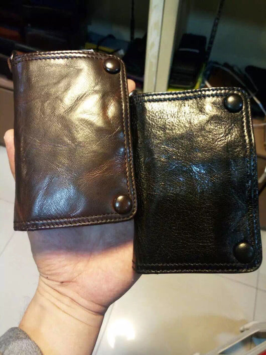 Billetera Juvenil de Cuero con Pliegues - Cartera Corta para Hombre - Image 12