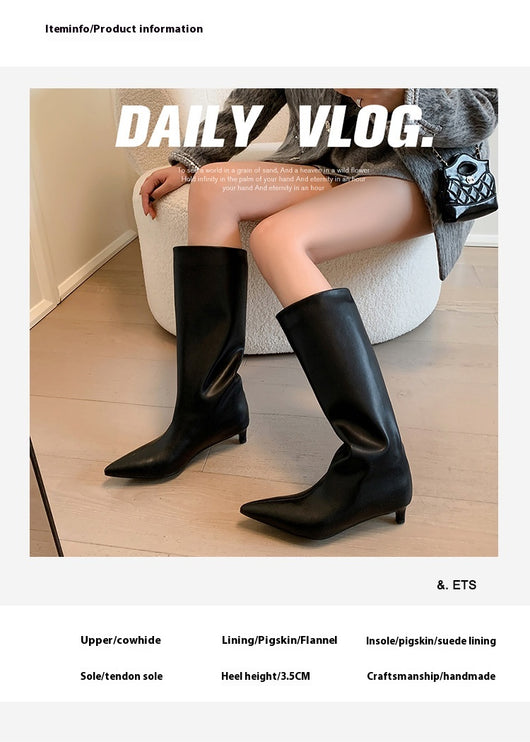 Botas de Tacón Kitten Cómodas y Sueltas para Moda Diaria - Image 10
