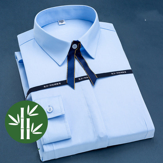 Camisa Blanca de Fibra de Bambú sin Planchado - Image 12