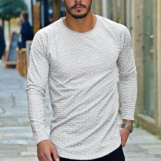Camiseta Manga Larga Cuello Redondo con Lunares para Hombre - Image 20