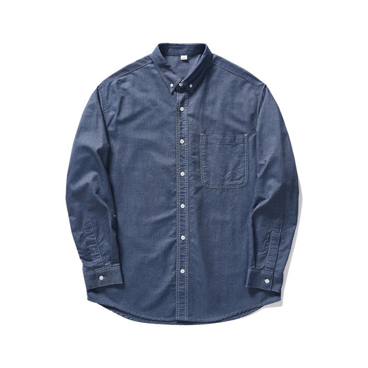 Camisa Oxford Manga Larga Color Sólido - Image 7