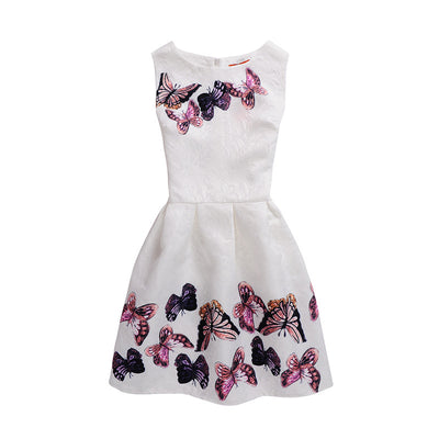 Vestido Princesa Niña sin Mangas con Estampado Elegante - Image 7