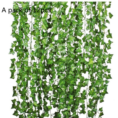 Guirnalda de Hojas Artificiales 2M - Decoración de Hiedra y Eucalipto para Interiores