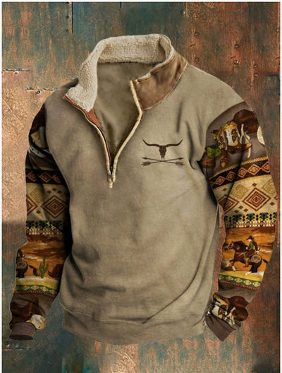 Sudadera Casual con Cierre Medio y Estampado para Hombre - Image 9