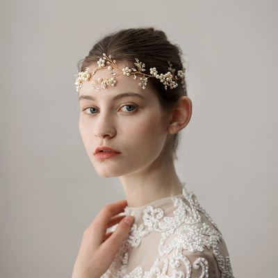 Diadema de Flores de Perla para Novia