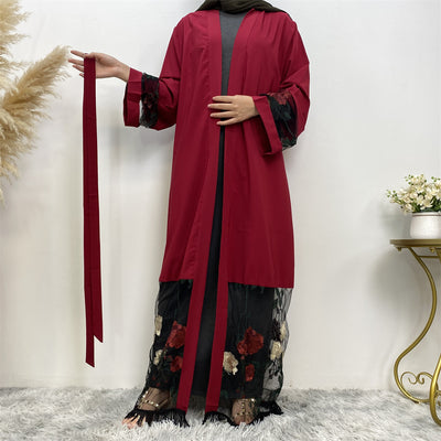 Cardigan Bata de Patchwork con Bordado Elegante - Image 7