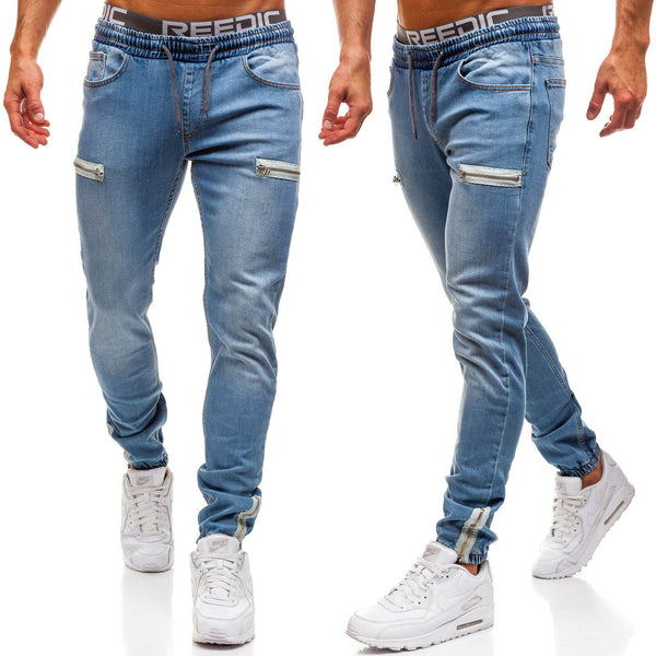 Jeans Deportivos de Mezclilla Europea y Americana para Hombre