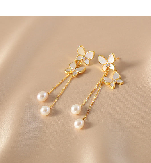 Aretes Mariposa con Borla Larga Exquisitos y Trendy - Image 13