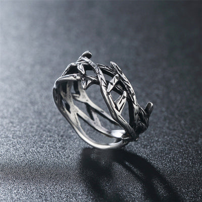 Anillo de Acero Titanio Diseño Retro Oscuro - Estilo Punk Hip Hop - Image 4