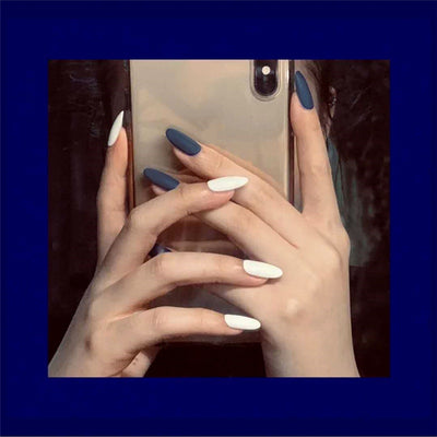 Uñas Postizas Trapecio Alargadas Pato Mandarín Oscuro - Image 21