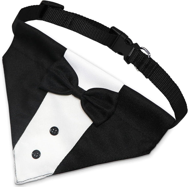 Traje de Esmoquin para Perros con Pajarita y Pañuelo - Disfraz Formal Ajustable - Image 3