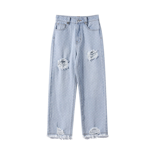 Pantalones Vaqueros Rotos Cintura Alta Versátiles para Mujer - Image 3