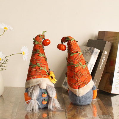 Muñecos Enanos Decorativos Calabaza y Girasol sin Rostro para Ventanas - Image 3