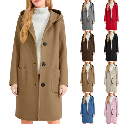 Abrigo de Lana Reversible para Mujer con Capucha - Image 16