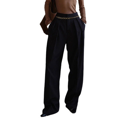 Pantalones de Traje a Rayas Coordinables para Mujer - Otoño e Invierno - Image 5