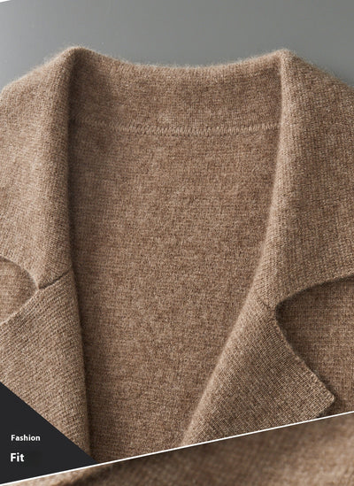 Saco Cardigan de Lana con Solapa - Diseño Holgado y Moderno - Image 13