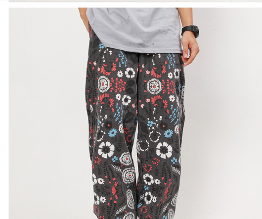 Jeans Estampados con Diseño Floral Doodle para Hombre - Image 25