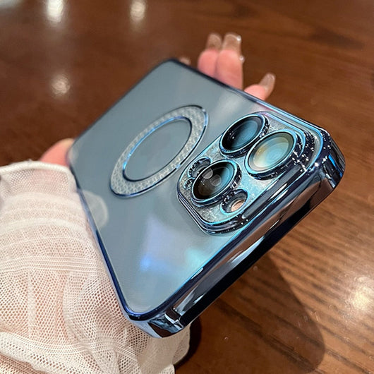 Funda Telefónica con Diamantes Electrochapados y Protector de Lente - Image 25