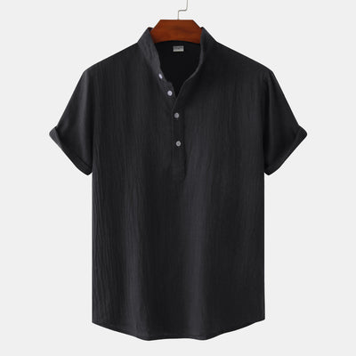 Camisa Casual de Manga Corta Básica para Hombre - Perfecta para Playa y Verano - Image 3