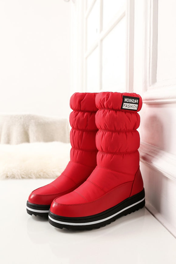 Botas de Nieve con Caña Elástica y Tacón Medio
