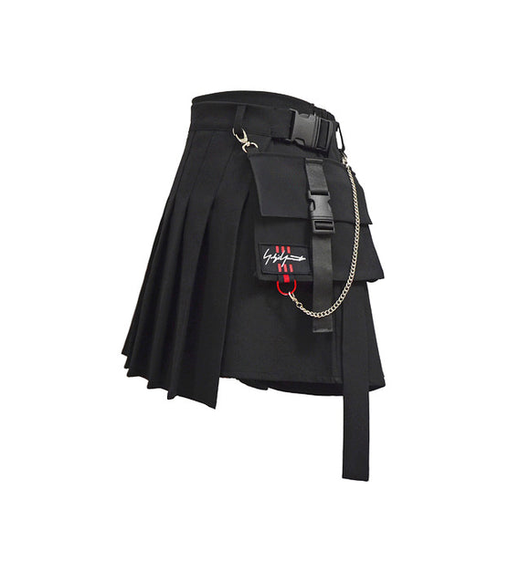 Falda Corta Hakama con Pliegues Irregulares