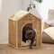 Casa Cama de Ratán Tejido para Gatos - Refugio Fresco y Ventilado