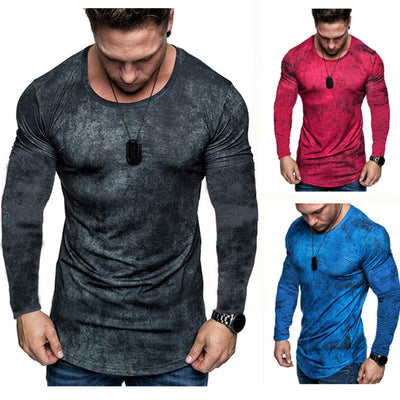 Playera Fitness Tie-Dye Cuello Redondo Efecto Desgastado