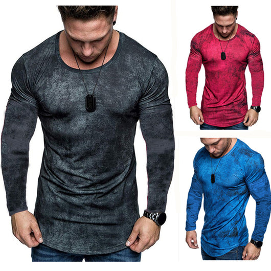 Playera Fitness Tie-Dye Cuello Redondo Efecto Desgastado