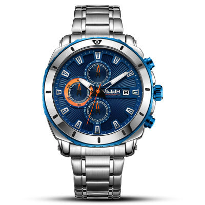 Reloj Deportivo de Cuero con Tres Manecillas y Movimiento de Cuarzo