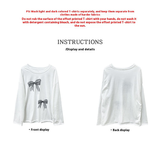 Blusa Larga Estampado Moño Mujer Suelta y Cómoda - Image 10