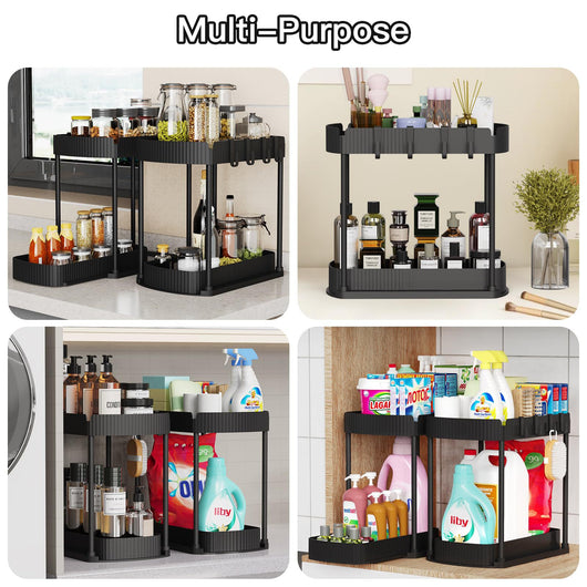 Organizador de Cocina Curvo de Doble Capa - Mueble Multiusos de Almacenamiento - Image 31