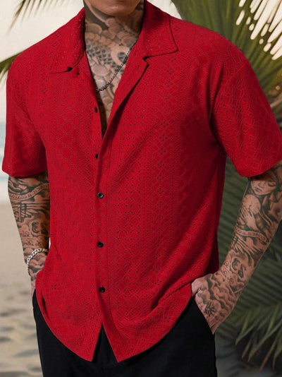 Camisa Casual Hombre con Tejido Calado Jacquard - Image 9