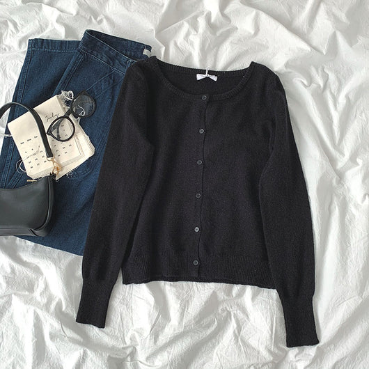 Cardigan Básico de Punto para Mujer - Estilo Relajado Primavera - Image 21